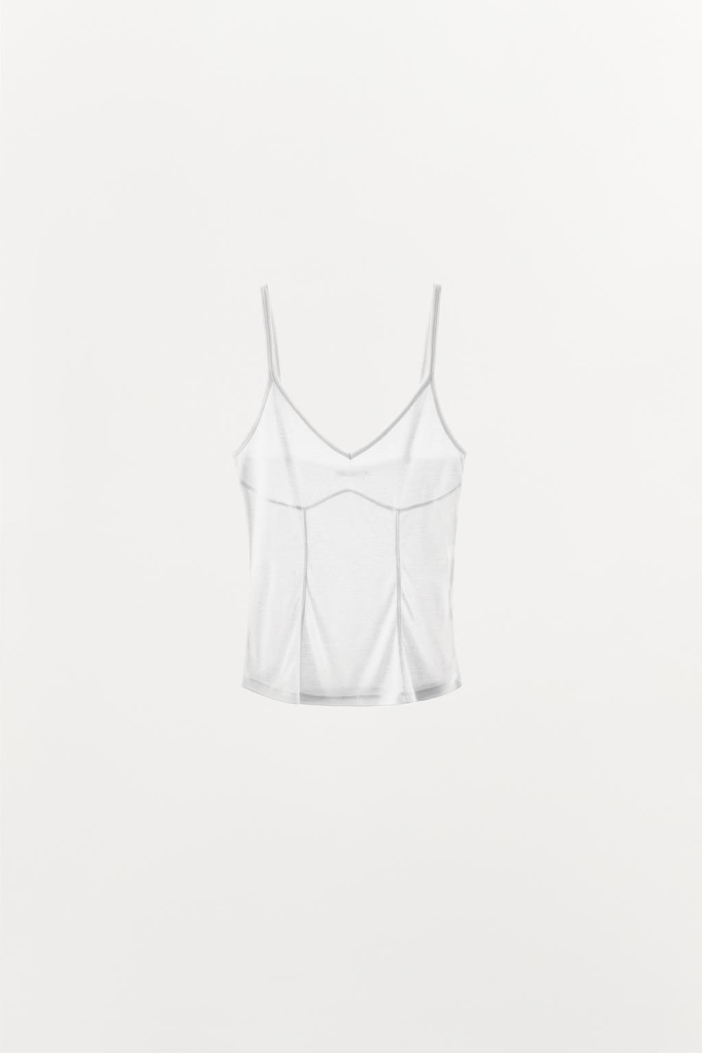 VEST TOP WITH TOPSTITCHING - Zara фото 6
