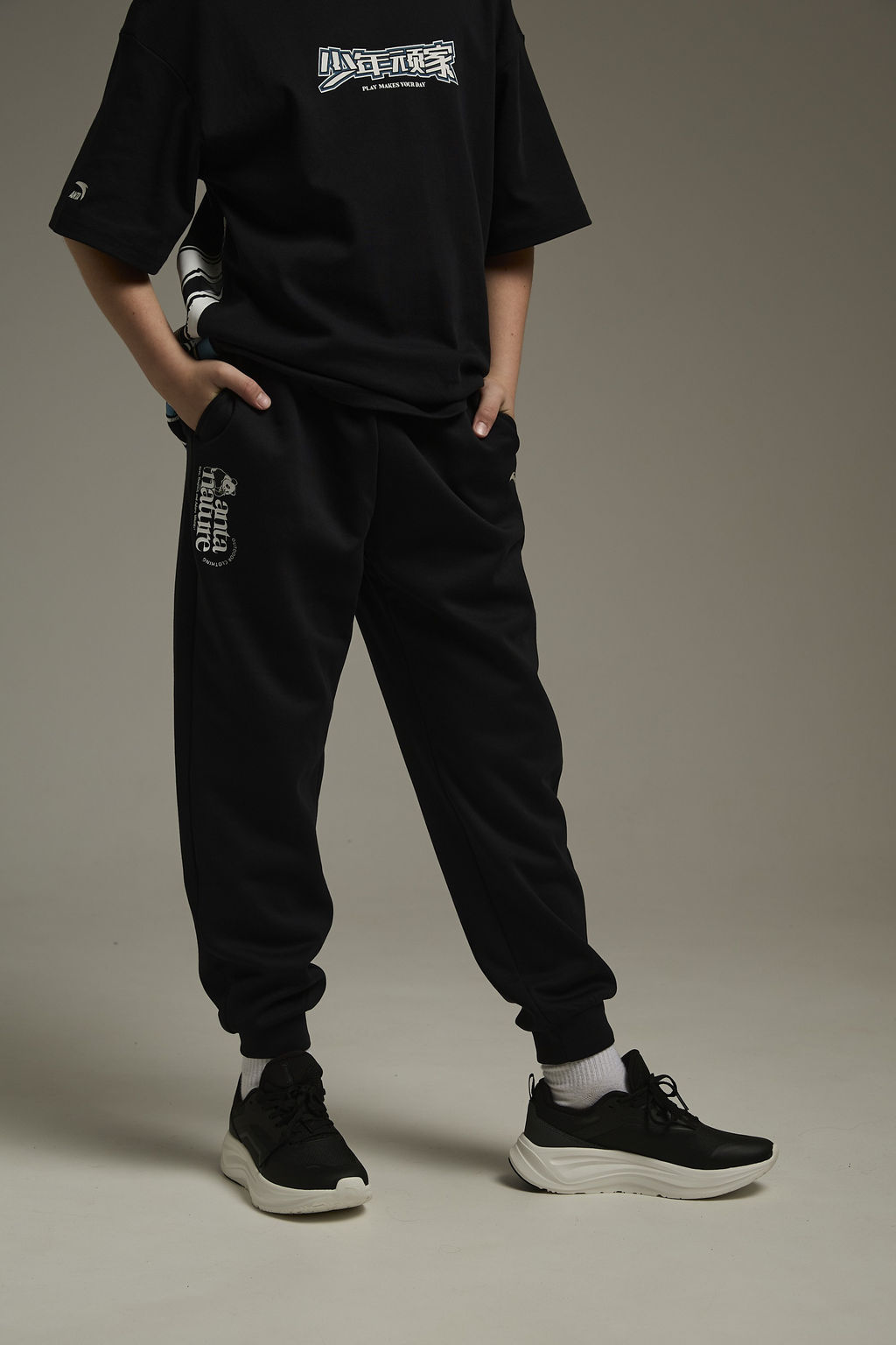 Брюки трикотажные утепленные Черный Outdoor Knit Track Pants