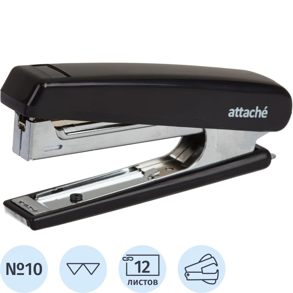 Степлер ATTACHE 8209 (N10) до 12 лист. черный антистеп  фото 2