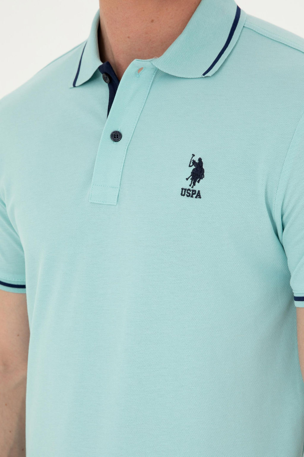Футболка мужская U.S. Polo Assn цвета морской волны хлопок  фото 14