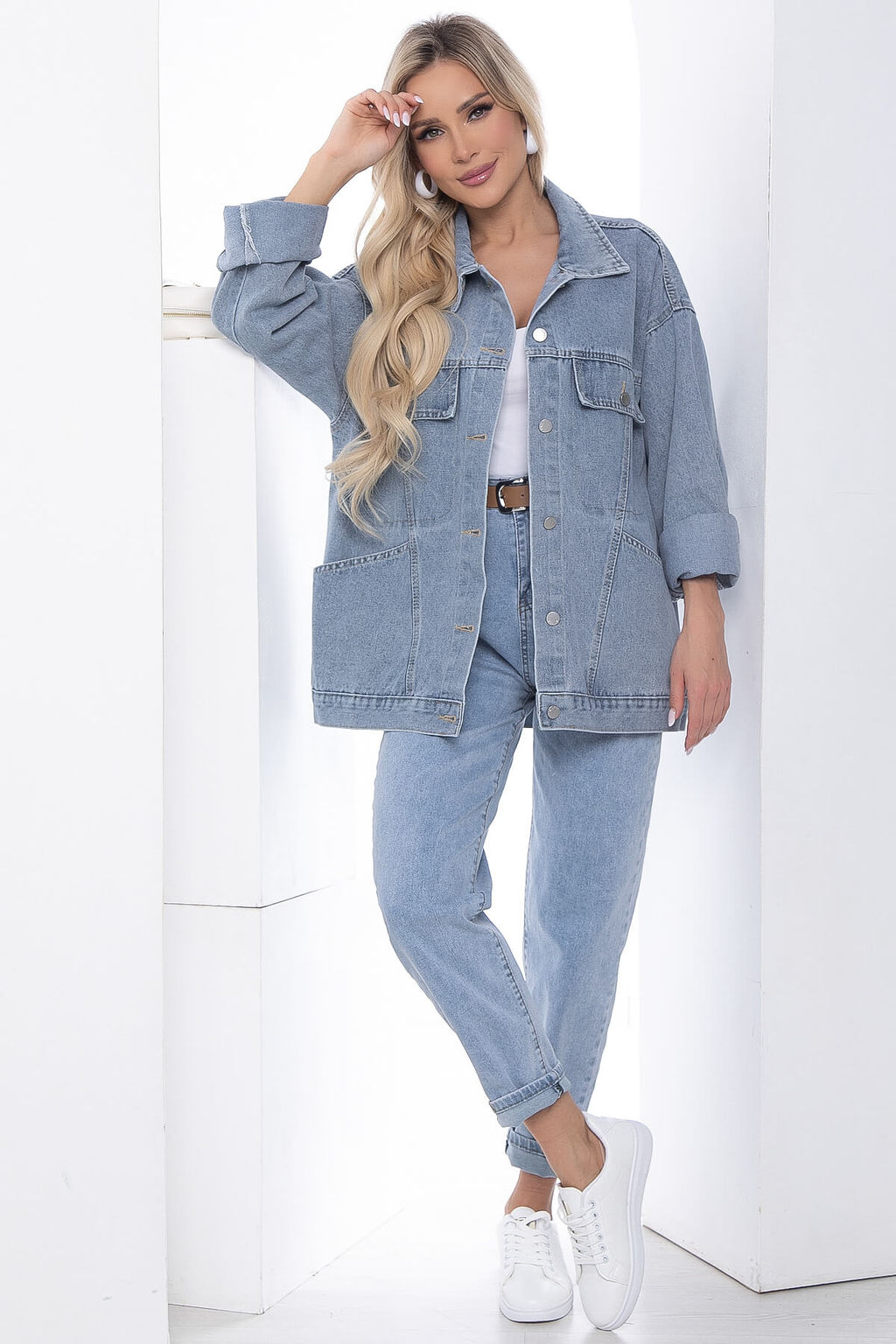 Жакет джинсовый Хлоя (серо-голубая) Б13369-4М - Lt collection фото 2