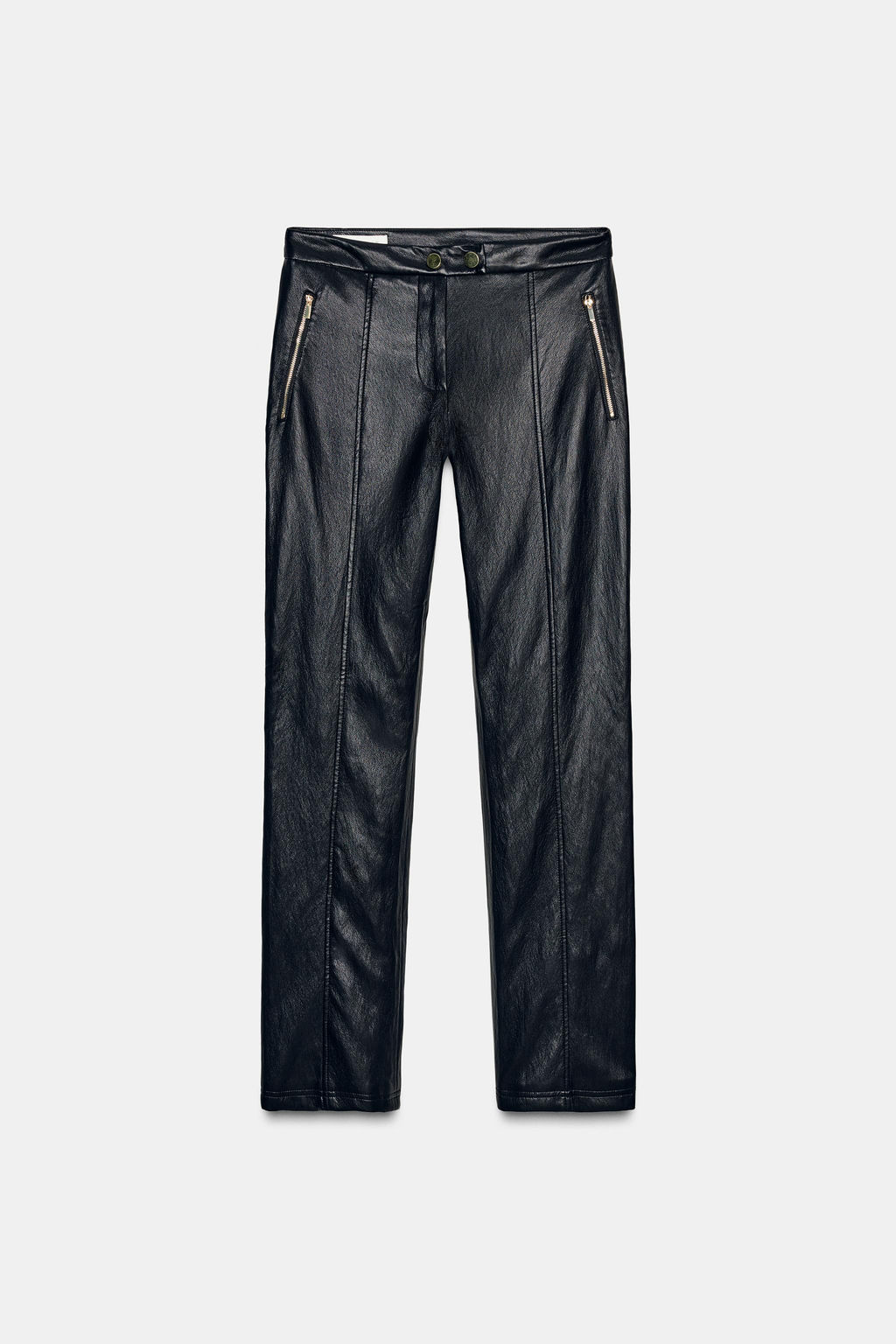 FAUX LEATHER FLARE TROUSERS - Zara фото 6
