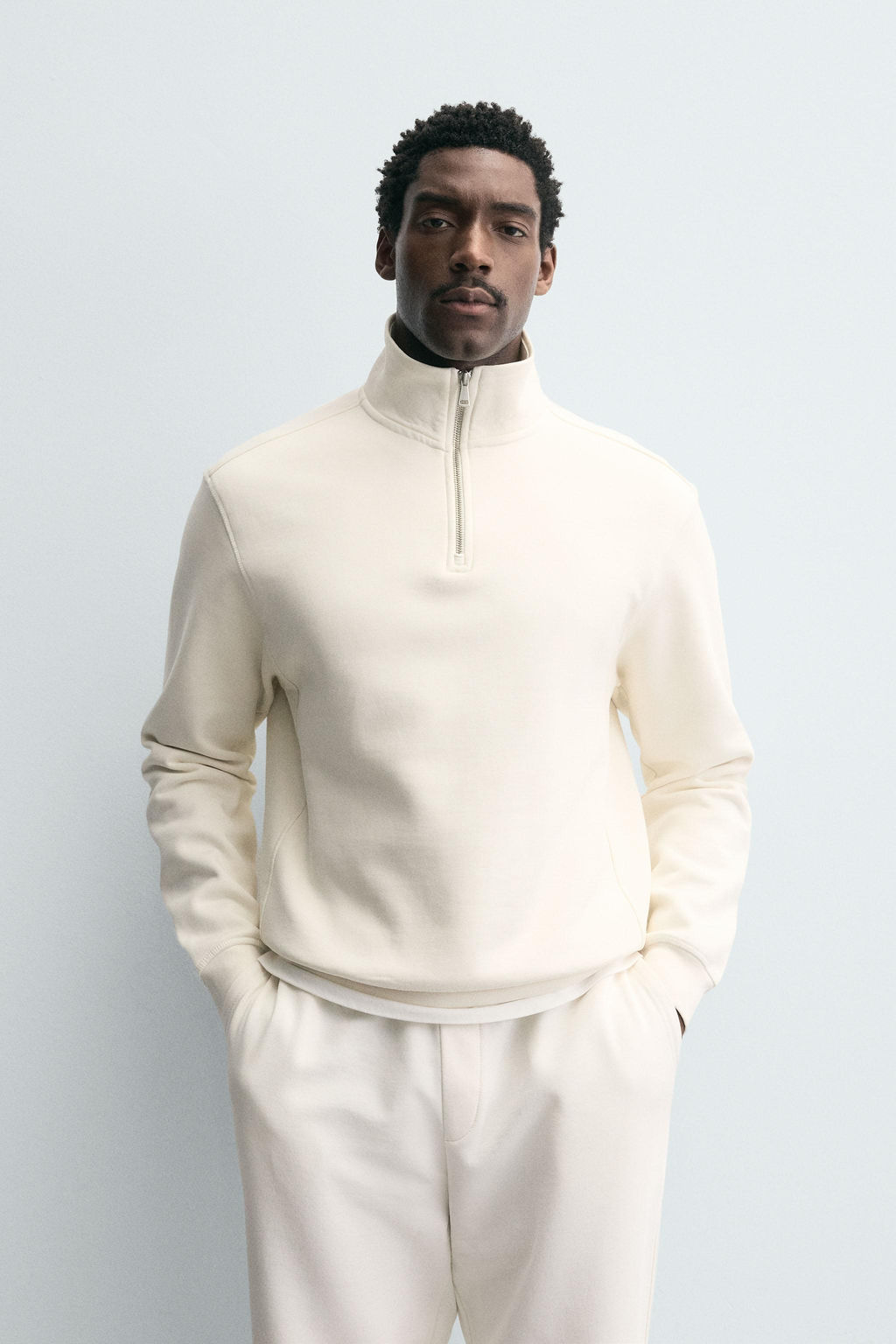 BASIC QUARTER-ZIP SWEATSHIRT - Zara фото 17