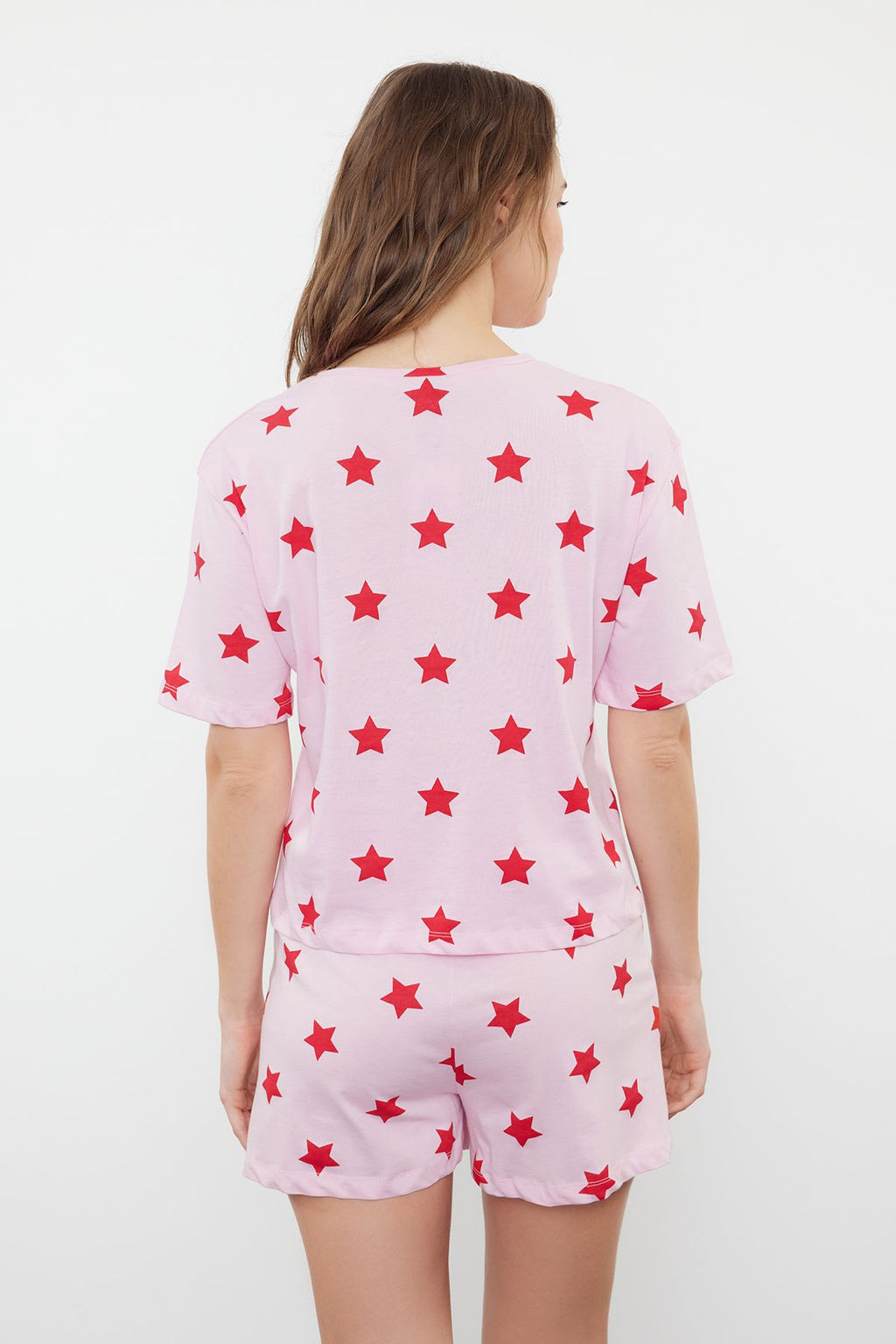 Trendyolmilla Cok Renkli %100 Pamuklu Y?ld?z Desenli Sortlu Orme Pijama Tak?m? THMSS22PT0501  фото 37