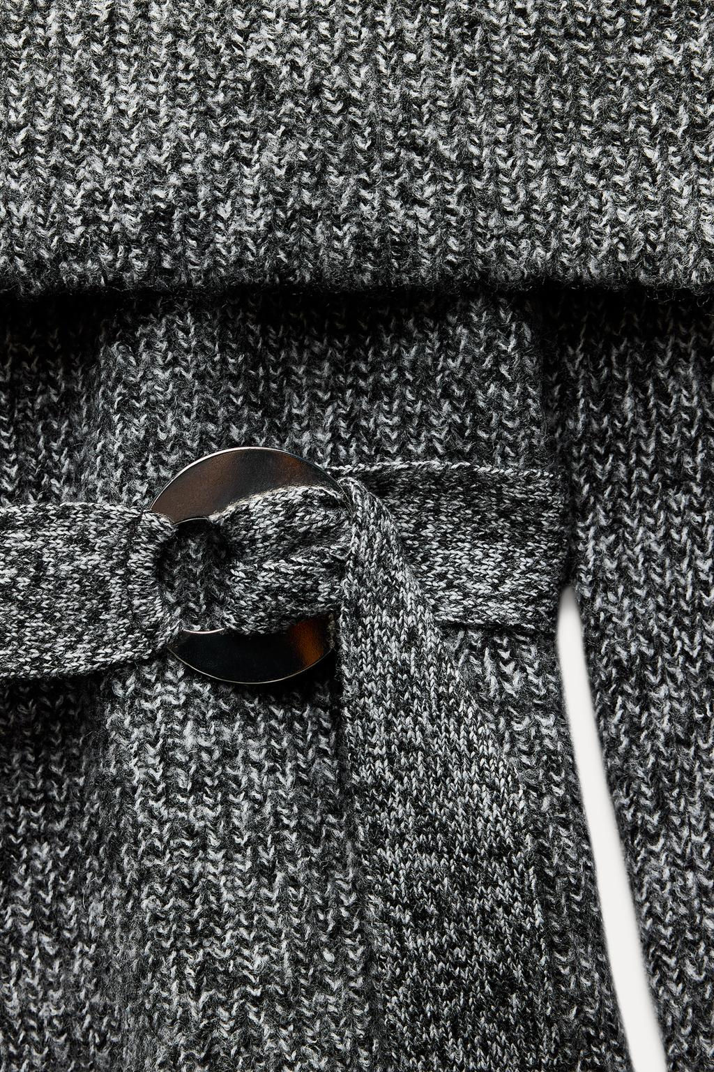 OFF-THE-SHOULDER KNIT SWEATER WITH BELT - Zara фото 7