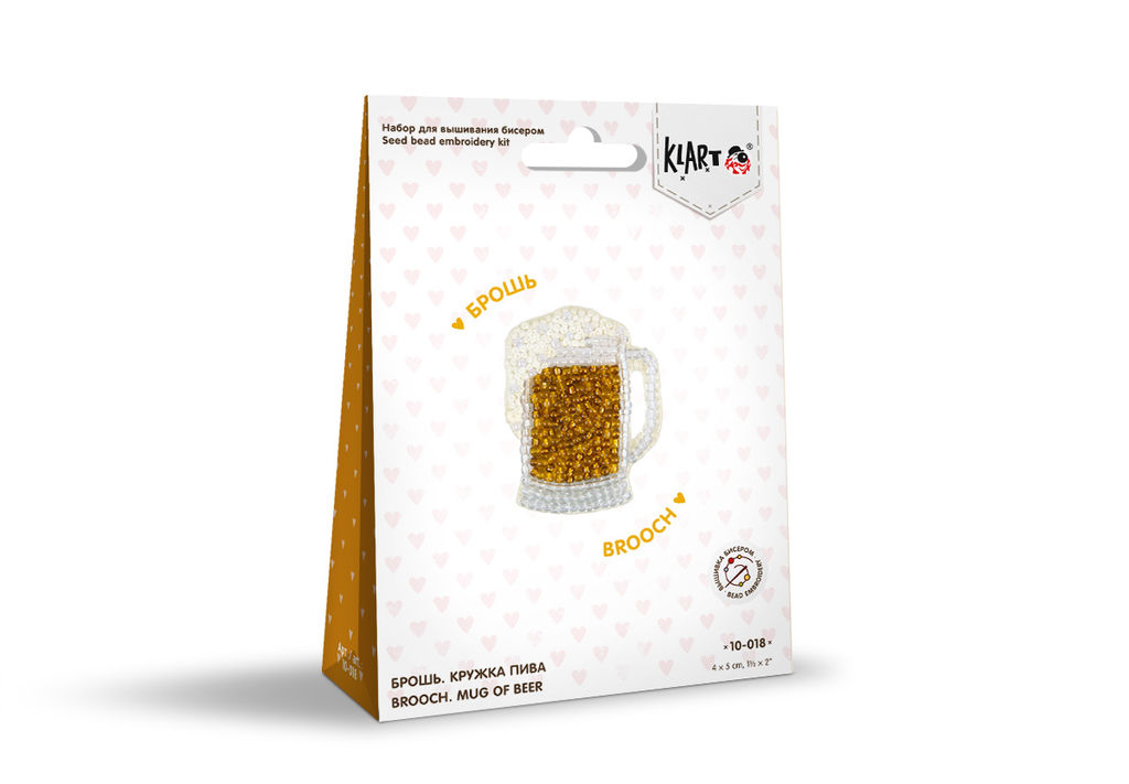 Klart набор для вышивания 10-018 Брошь. Кружка пива 4 х 5 см  фото 4