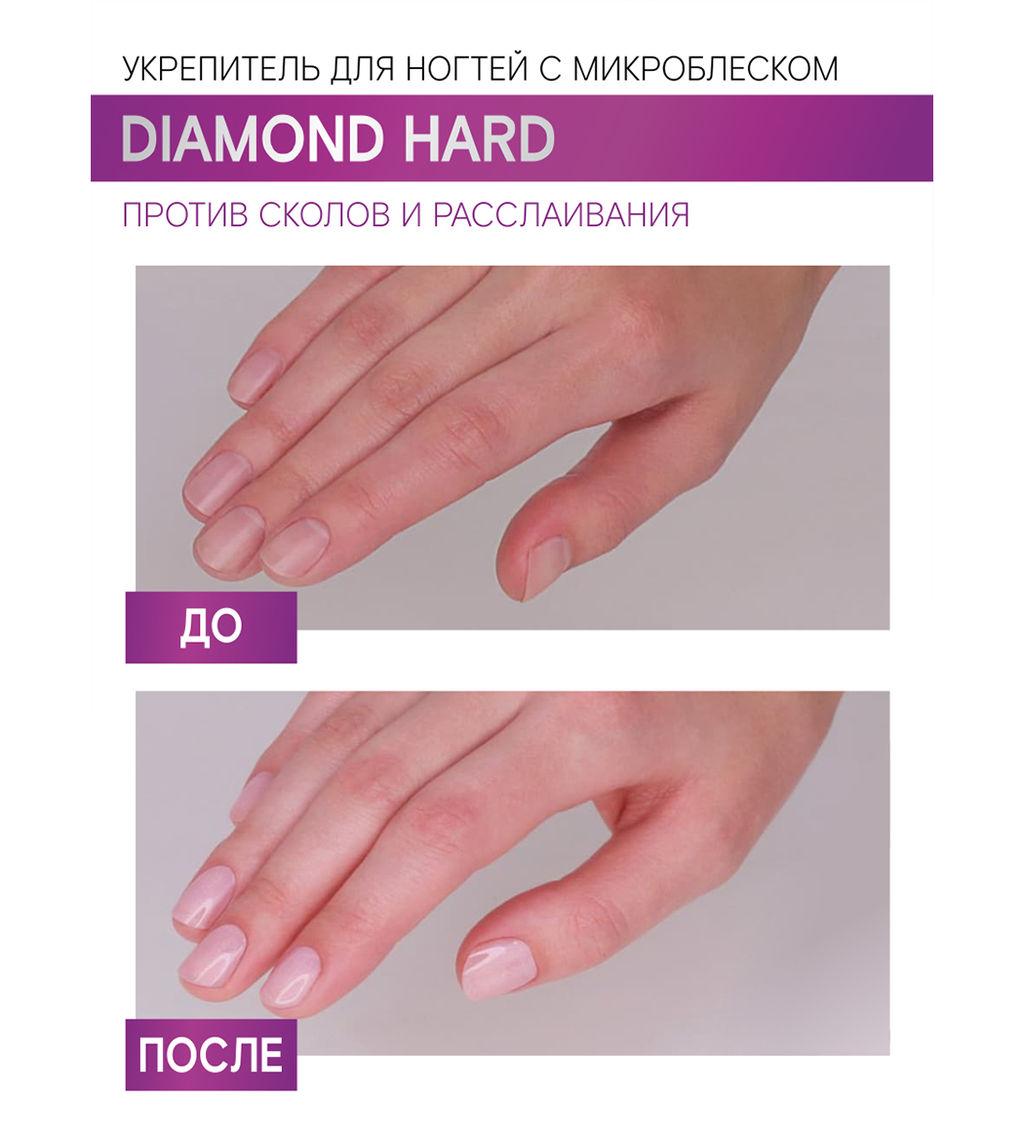 LuxVisage Средство по уходу за ногтями Укрепитель для ногтей с микроблеском DIAMOND HARD 9мл - Golden rose фото 3