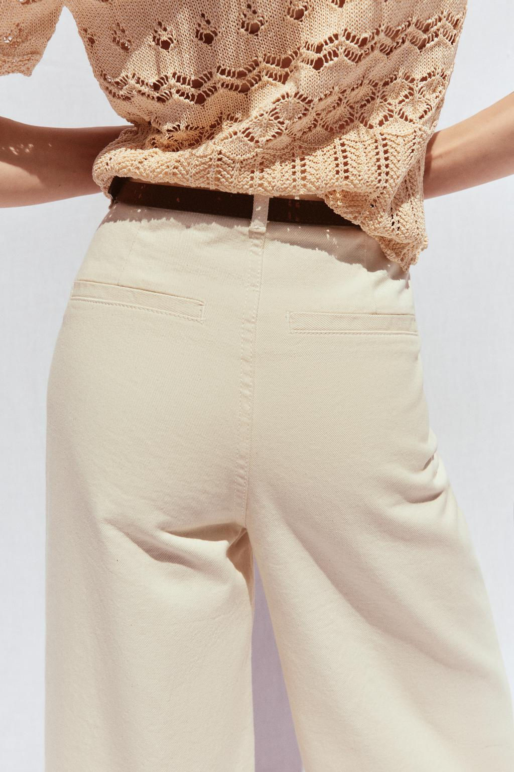 Z1975 HIGH-WAIST CULOTTE JEANS WITH BELT - Zara фото 4