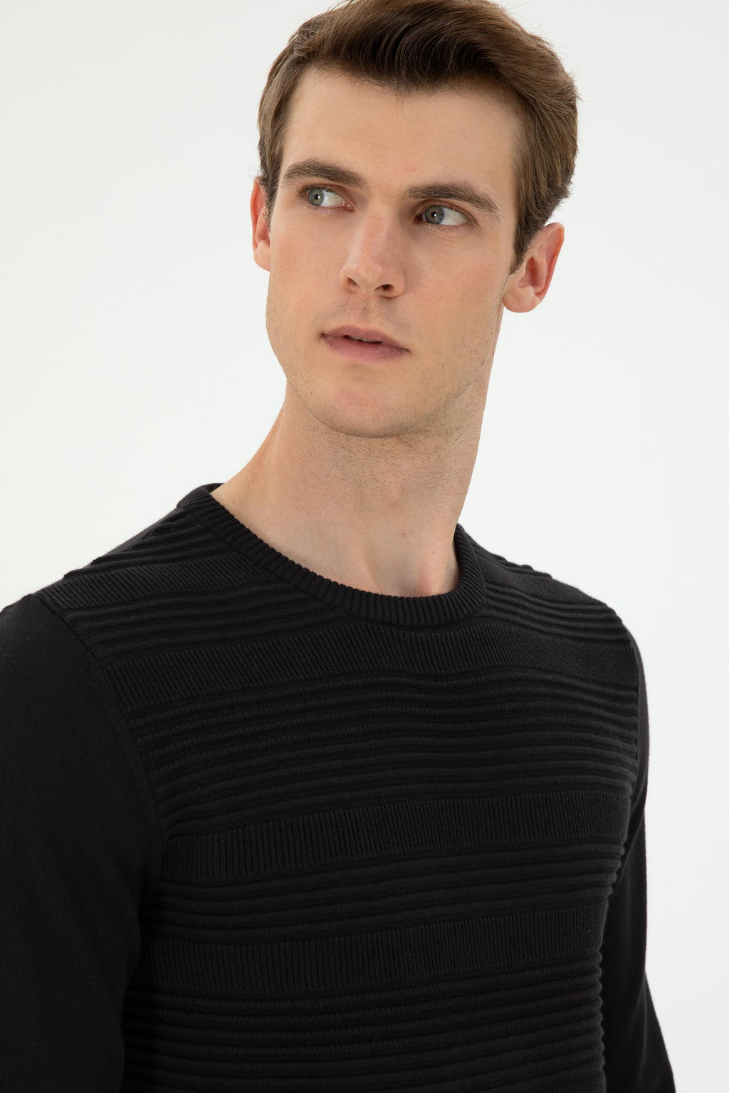 Erkek Slim Fit Bisiklet Yaka Siyah Kazak - U.s. polo assn фото 2