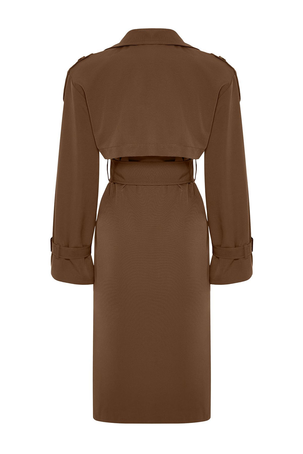 Trendyolmilla Haki Kemerli Ruzgarl?k Detayl? Su Itici Uzun Trenckot TWOSS21TR0005  фото 77