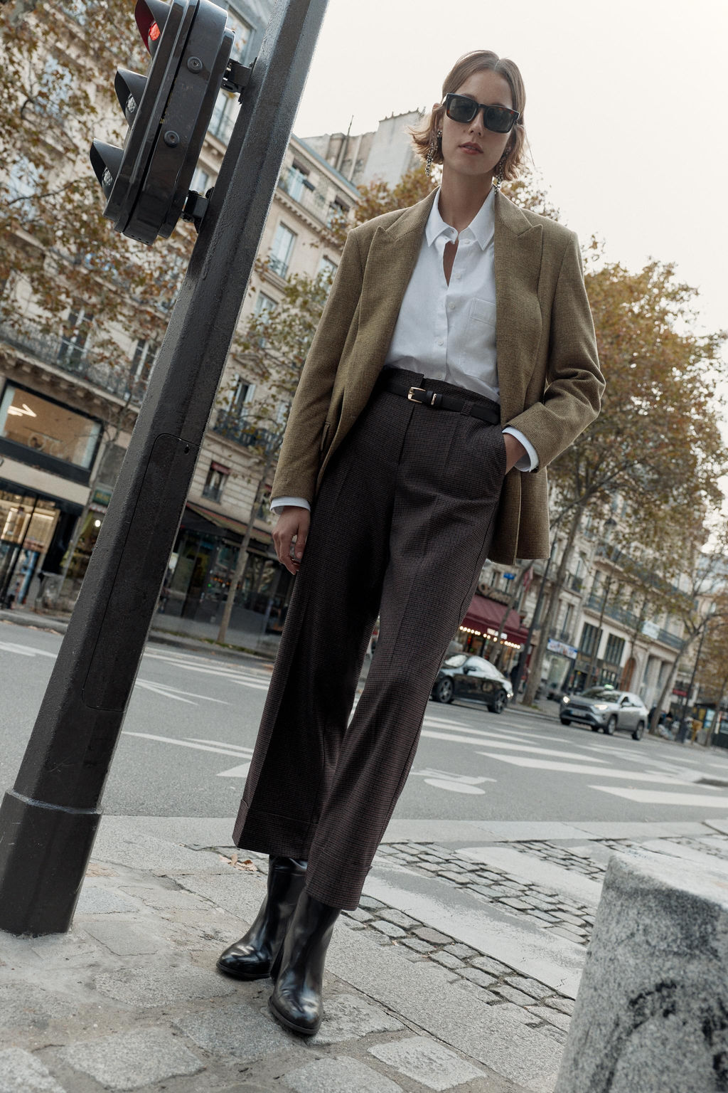 HOUNDSTOOTH TROUSERS WITH BELT - Zara фото 4