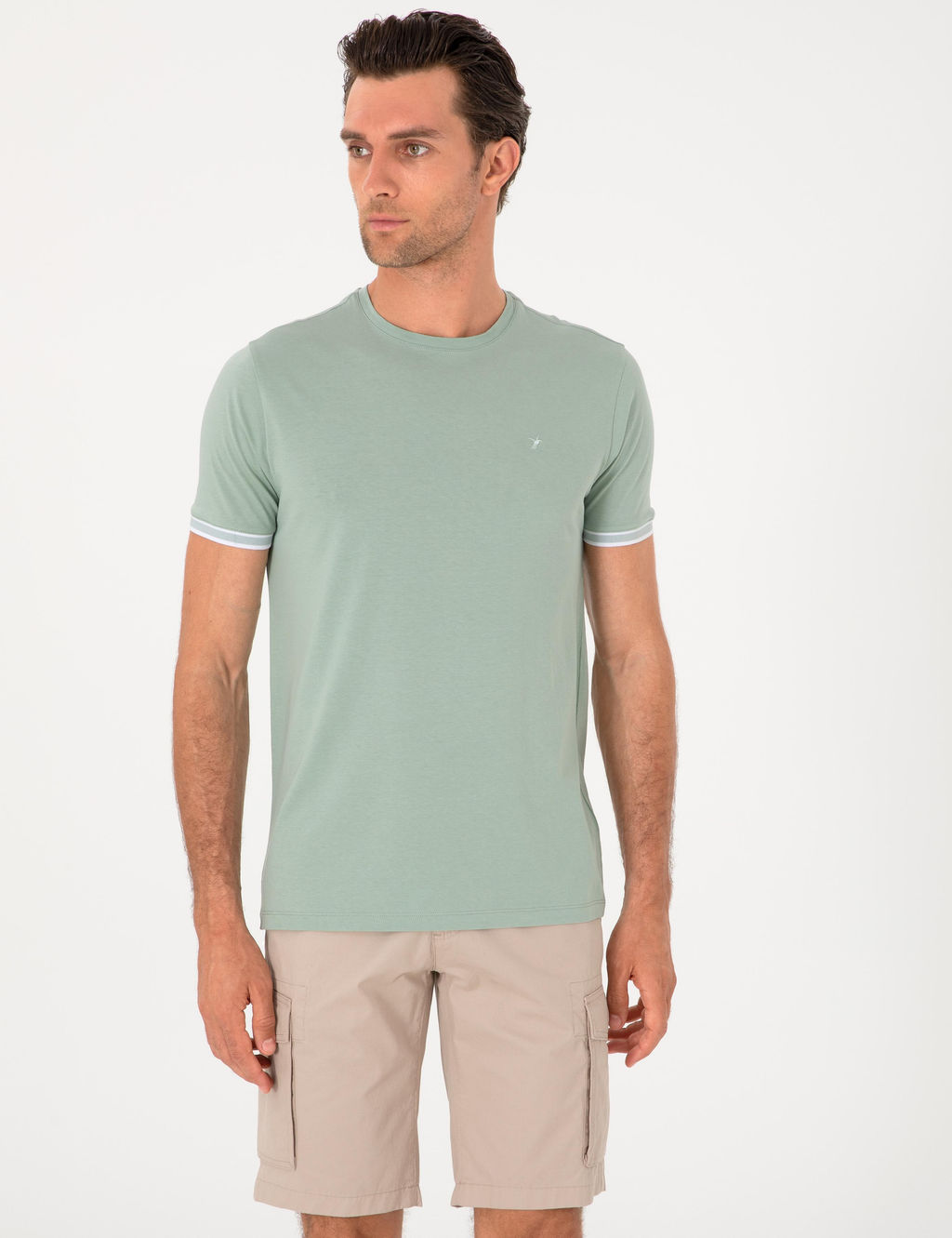 Mint Regular Fit %100 Pamuk Bisiklet Yaka T-shirt - Cacharel фото 3