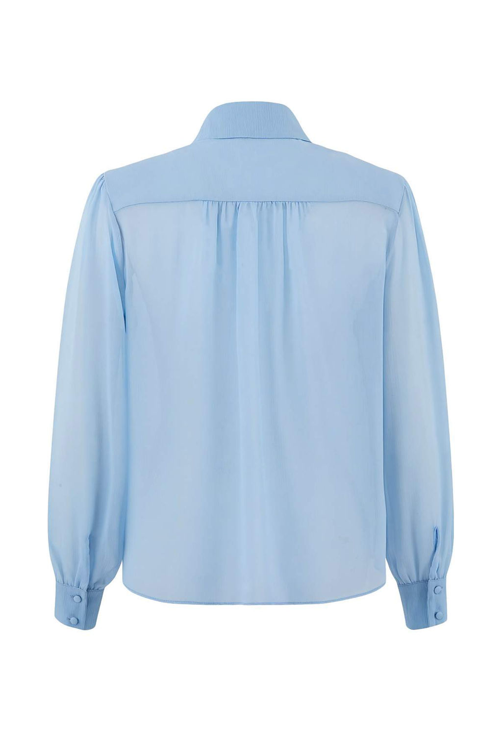 Mavi Vatka ve Fular Detayl? Transparan S?k Dokuma Gomlek TWOSS26GO00067 - Trendyolmilla фото 3