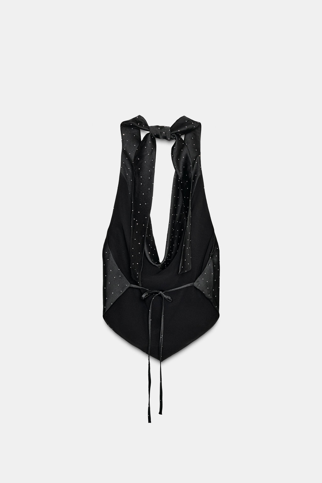 SATIN HALTER TOP WITH RHINESTONES - Zara фото 6