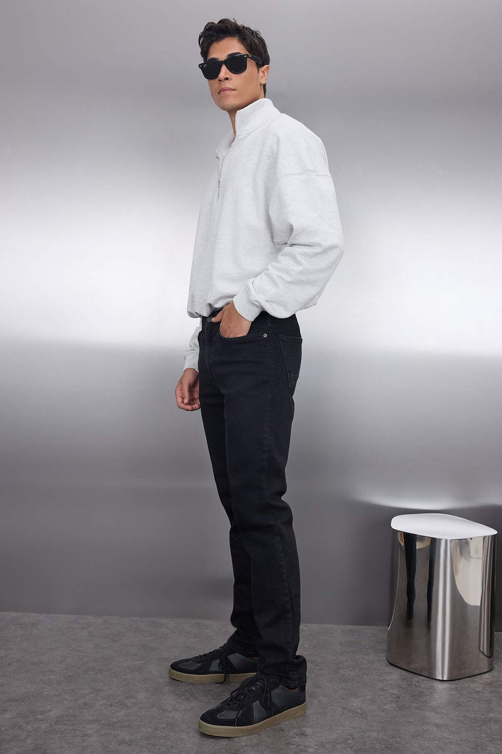 TRENDYOL MAN Siyah Slim Fit Dar Kesim Esnek Kumas Jeans TMNAW23JE00028 - Trendyolmilla фото 2