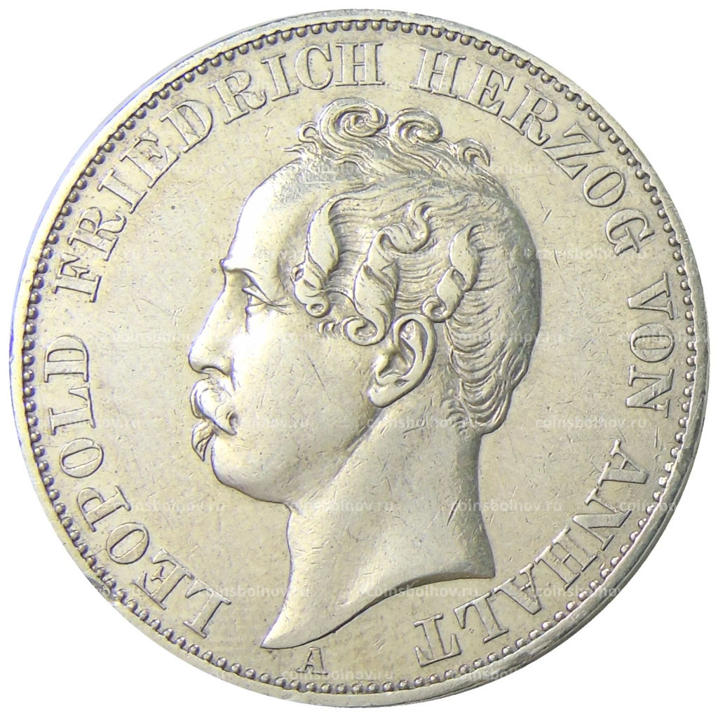 1 союзный талер 1863 года A Германские государства  Ангальт- Дессау  Воссоединение герцогств Ангальт