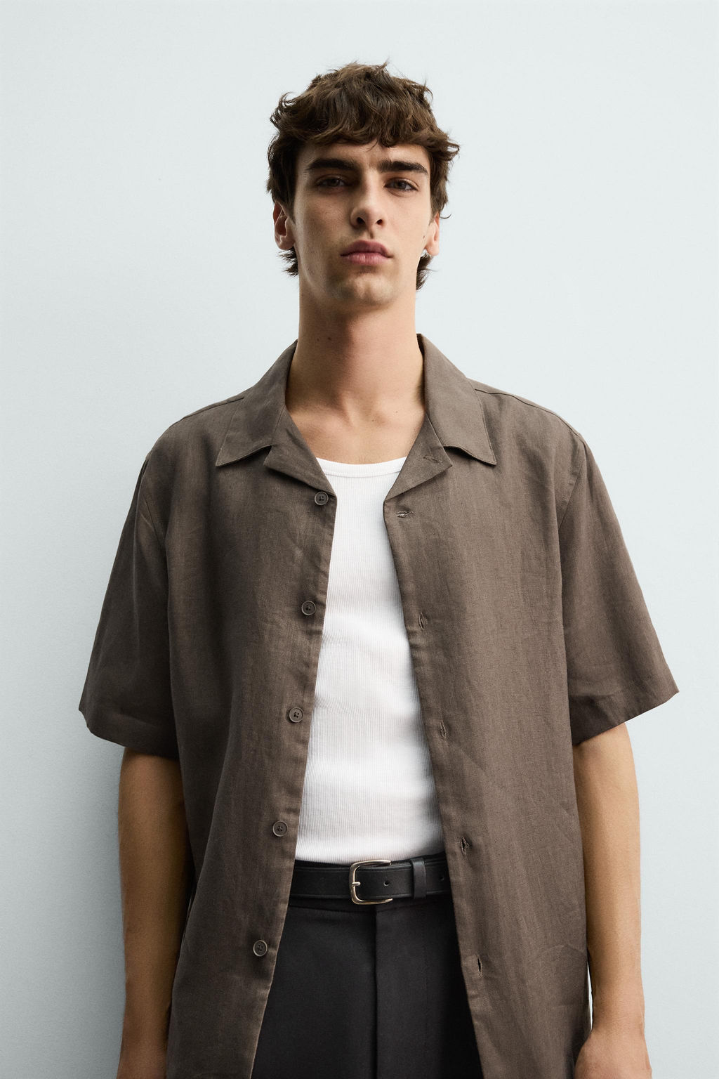 CAMISA RELAXED FIT 100% LINO / Marr?n / Topo - Zara фото 12