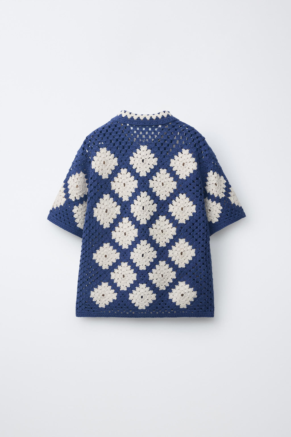 SOBRECAMISA ROMBOS PUNTO CROCHET / Marino - Zara фото 3