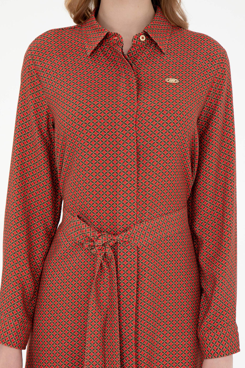 Женское тканое платье цвета хаки Неожиданная скидка в корзине - U.s. polo assn фото 5
