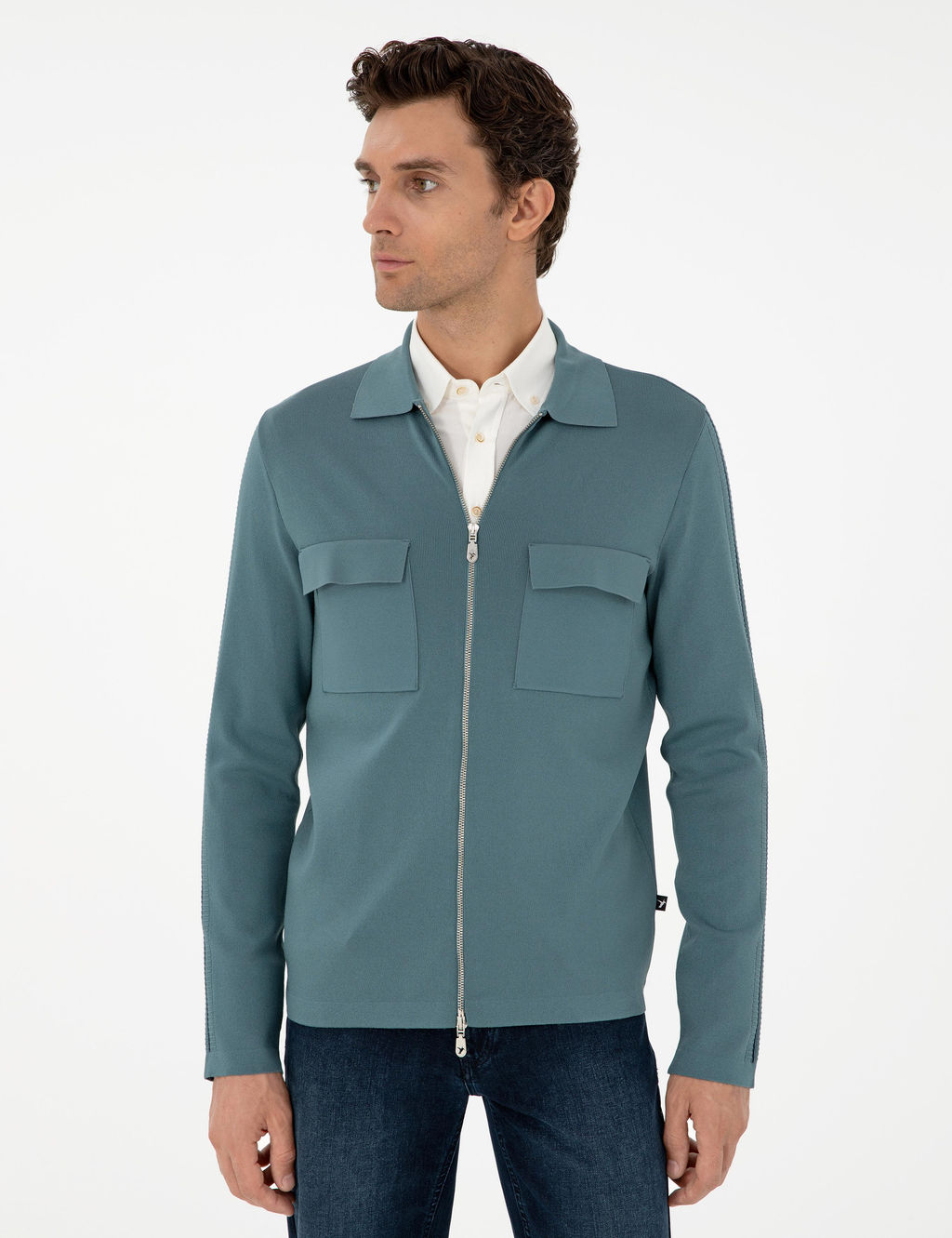 Мятный трикотажный кардиган стандартного кроя - Cacharel фото 3