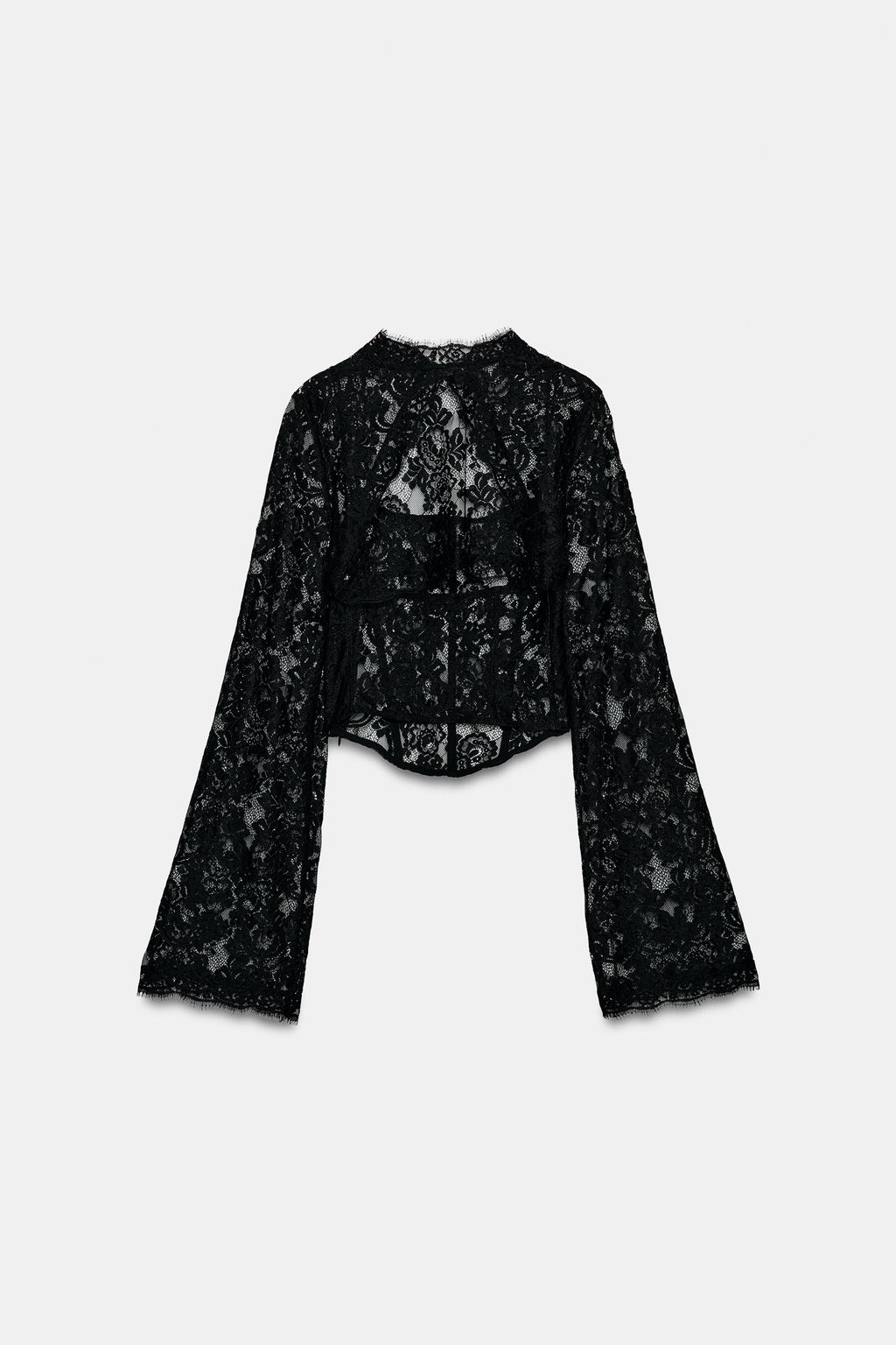 TOP CORS? ENCAJE / Negro