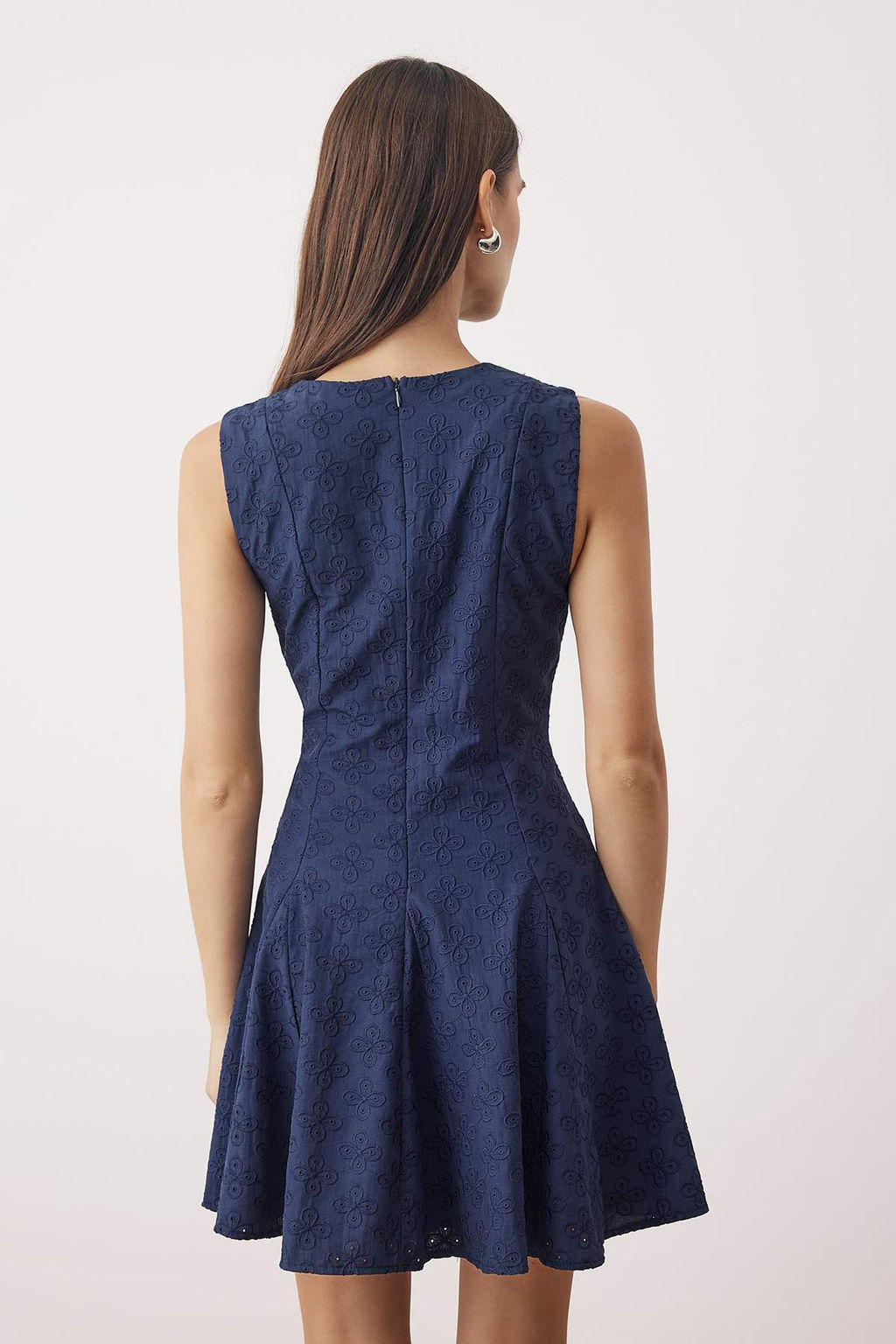 Etegi Belden Ac?lan Duz Ekru Brode Mini Dokuma Elbise TWOSS25EL00884 - Trendyolmilla фото 4