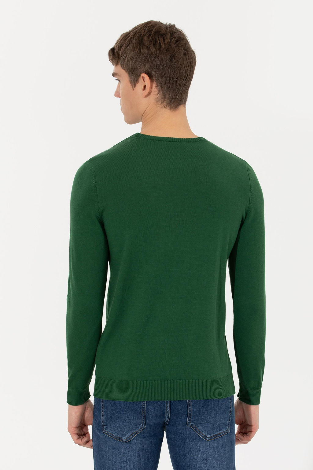 Мужской зеленый трикотажный свитер Basic - U.s. polo assn фото 17