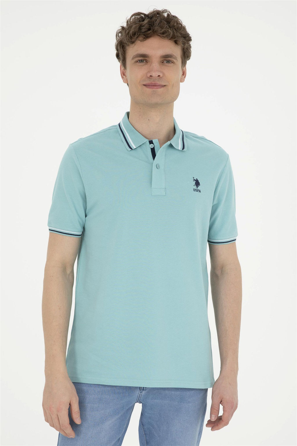 U. S. Polo Assn / Мужская мятная базовая футболка - U.s. polo assn фото 3