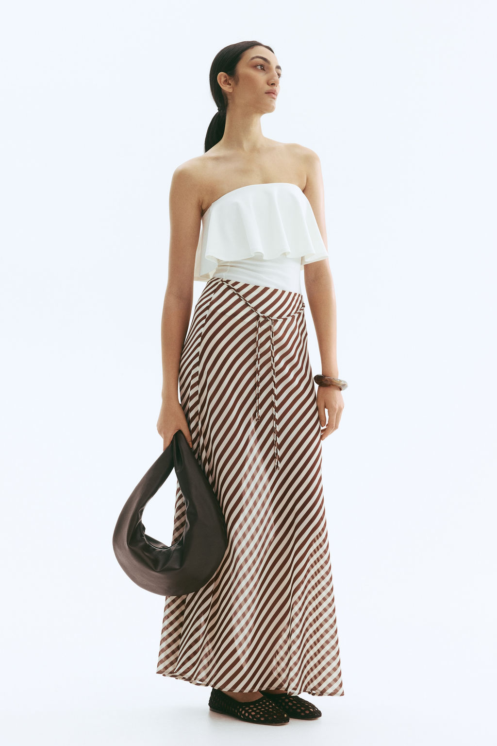 Top interlock con escote bandeau de volante - H&m фото 8