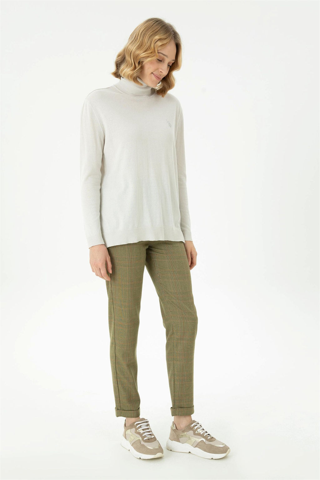 Женские брюки из плотной ткани светло-хаки - U.s. polo assn фото 10