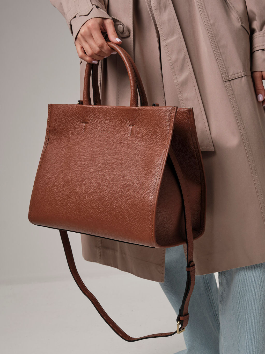 Сумка кожаная шоппер Deboro 30638 коппер