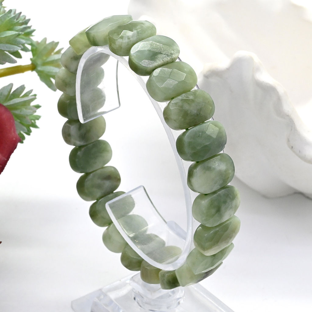 Браслет граненый 14*7мм из нефрита байкальского - Радуга камня фото 3