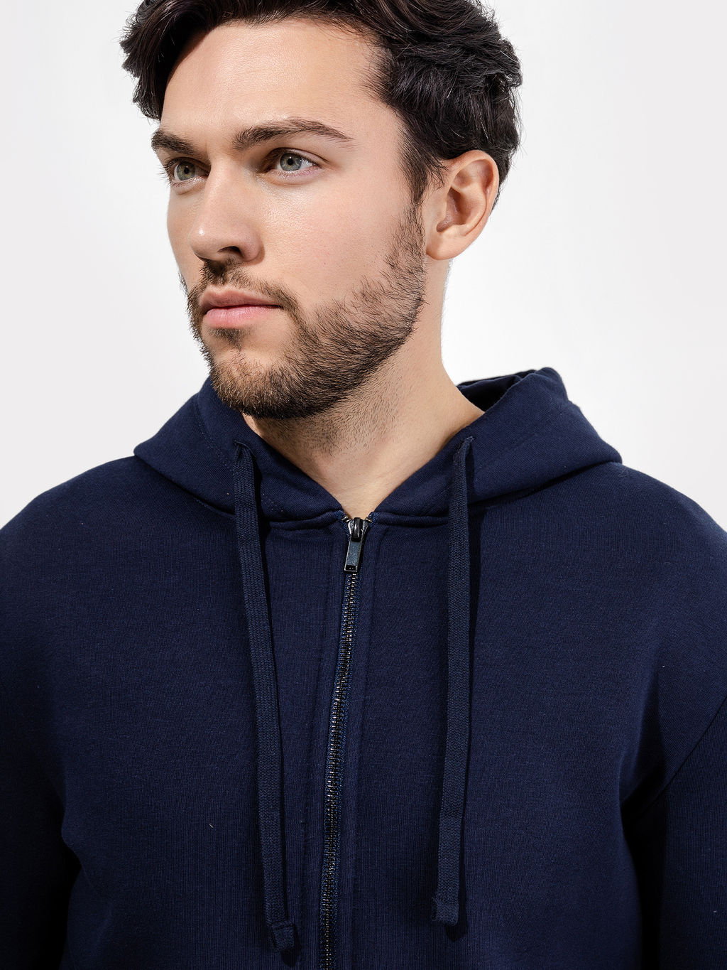 Спортивный жакет на молнии в синем цвете темно -синий 121139