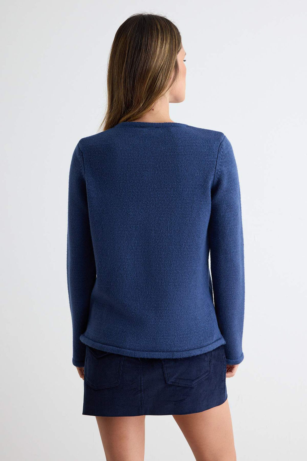 More Sustainable Indigo Bisiklet Yaka Basic Yumu_ak Triko H_rka TWOAW27HI00095