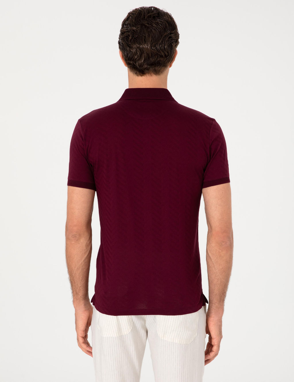 Bordo Slim Fit %100 Pamuk Polo Yaka T-shirt - Cacharel фото 5