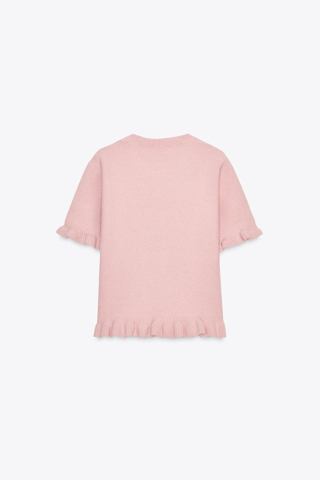 KNIT SHORT SLEEVE SWEATER WITH RUFFLES - Zara фото 6