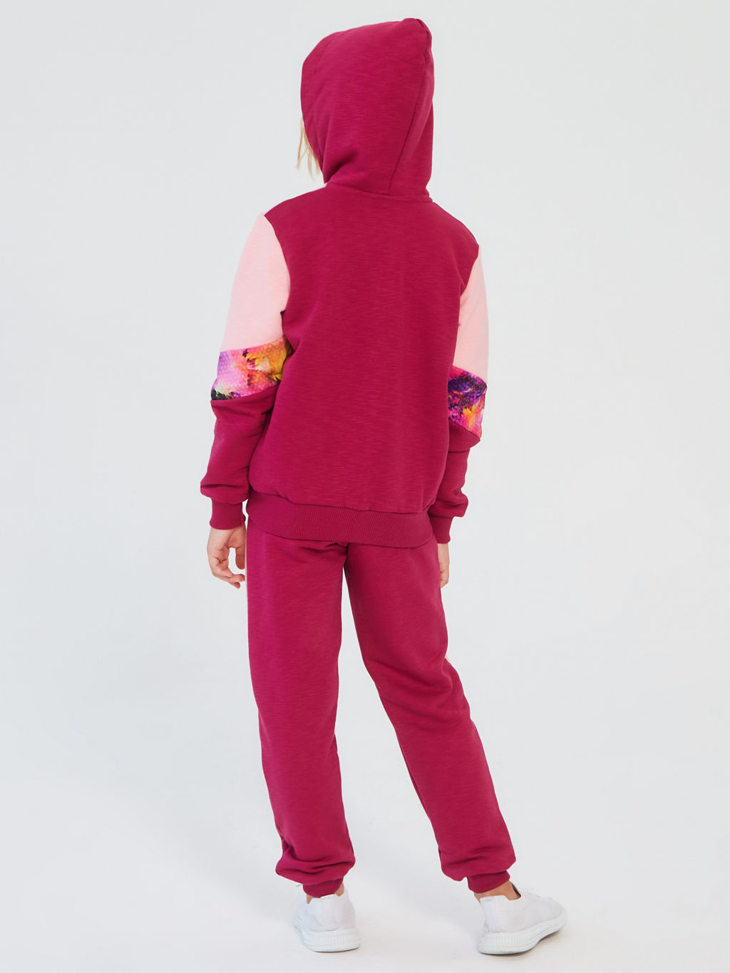 Спортивный костюм "Иллюзия",персик-бордо