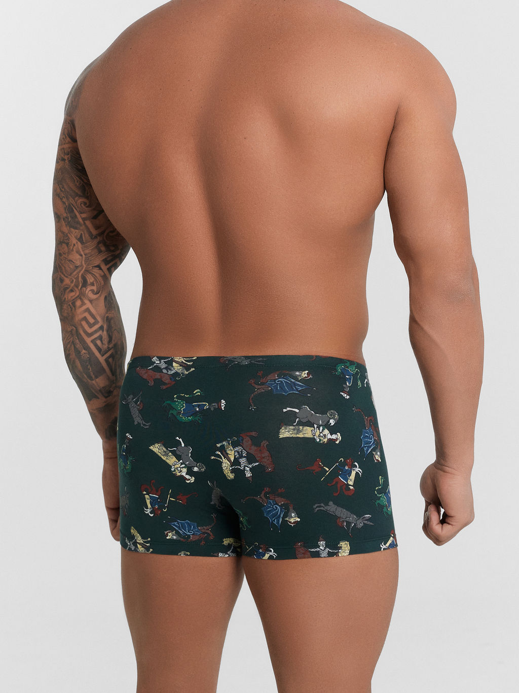 Трусы боксеры мужские с принтом в наборе, 2 шт кедр +средневековые сюжеты на т.зеленом 411216-2 - Mark formelle фото 4