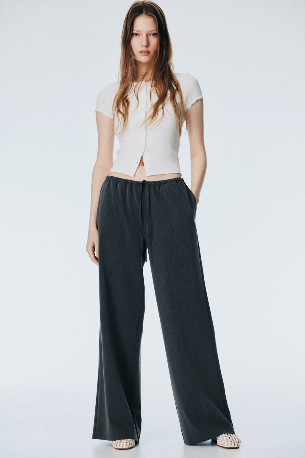 Pantal?n de sarga con cord?n de ajuste - H&m фото 8