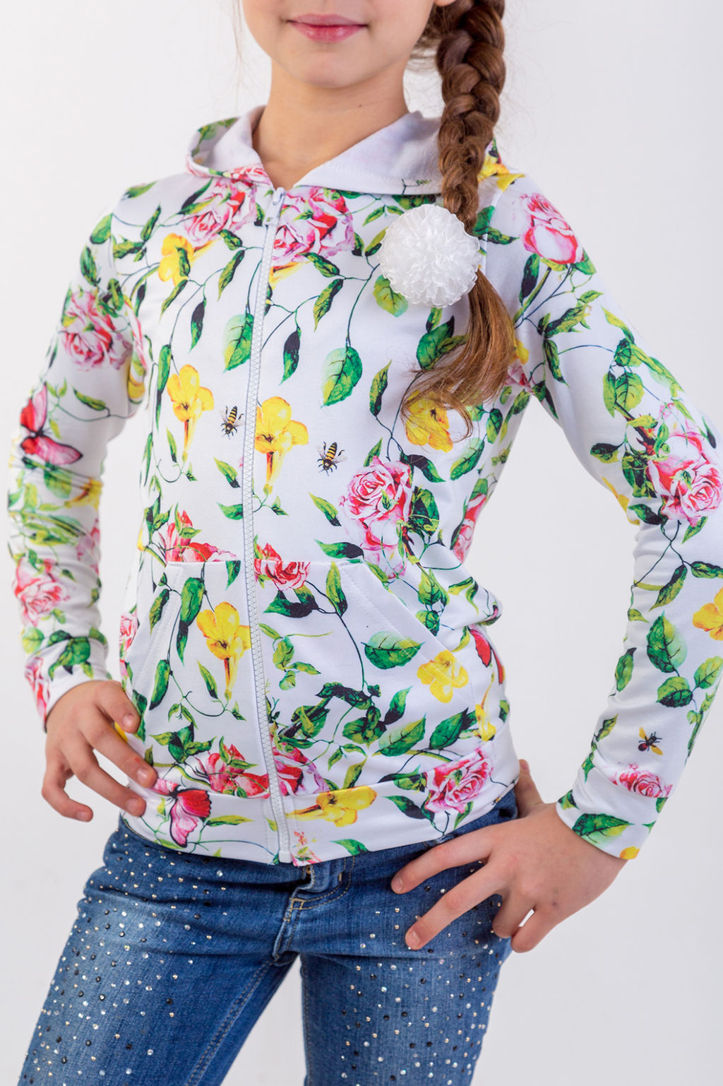 Толстовка на молнии "Росита",экрю