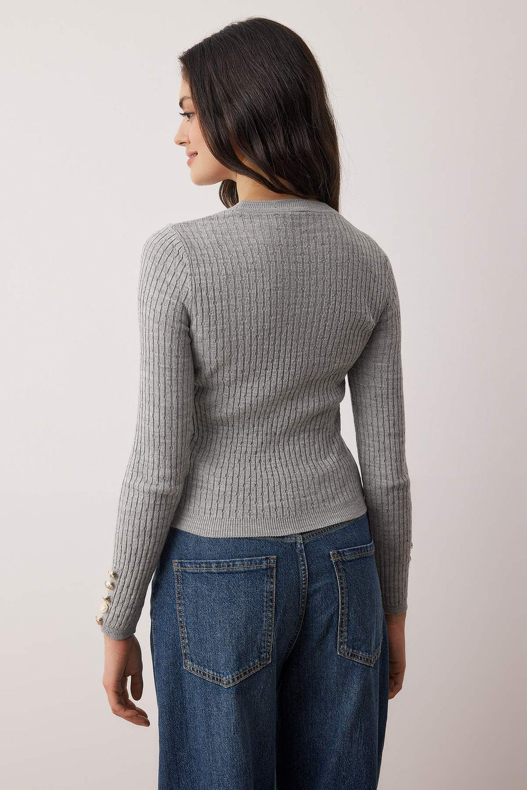 Siyah-Tas Bisiklet Yaka Sac Orgu Ikili Paket Triko Kazak TWOAW26KZ00188 - Trendyolmilla фото 17