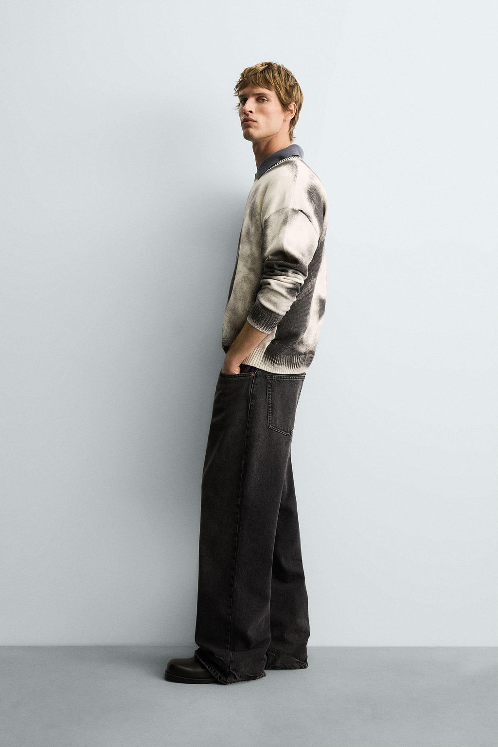 ABSTRACT PRINT WASHED JUMPER - Zara фото 4