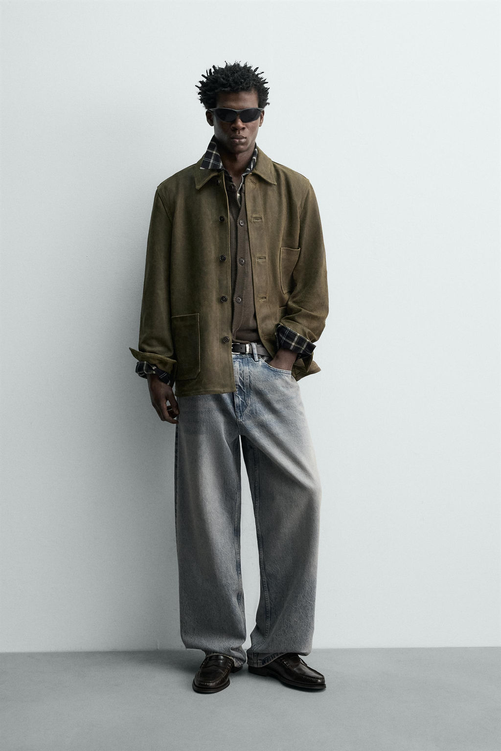 VINTAGE-EFFECT SUEDE LEATHER JACKET - Zara фото 10