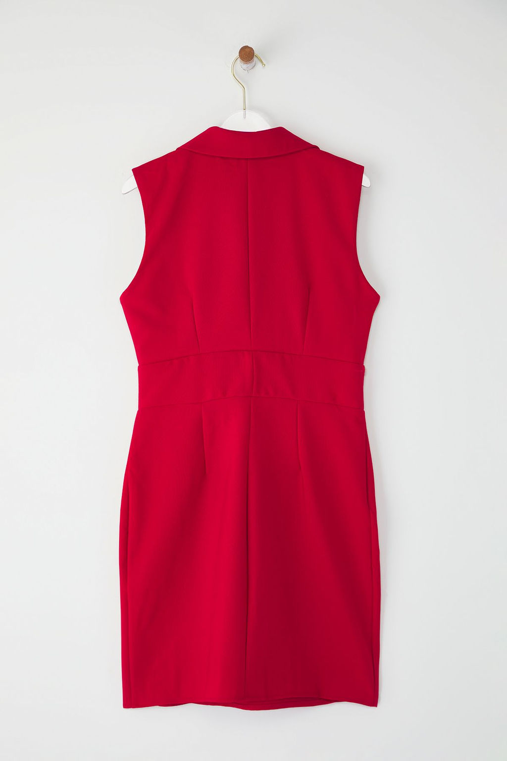 K?rm?z? eket Yaka Dugmeli Mini Dokuma Elbise TWOSS25EL00625