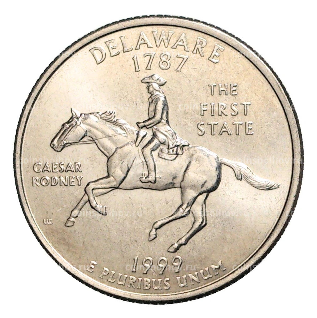 25 центов (1/4 доллара) 1999 года D США Штаты и территории  Делавер