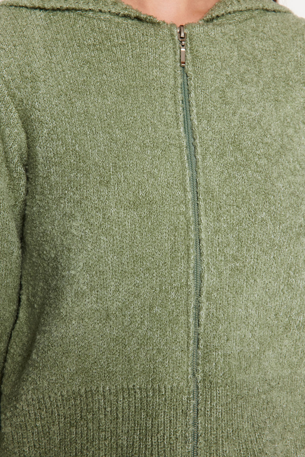 TRENDYOLMILLA Ekru Crop Kapusonlu Buklet Triko H?rka TWOAW24HI00370  фото 11