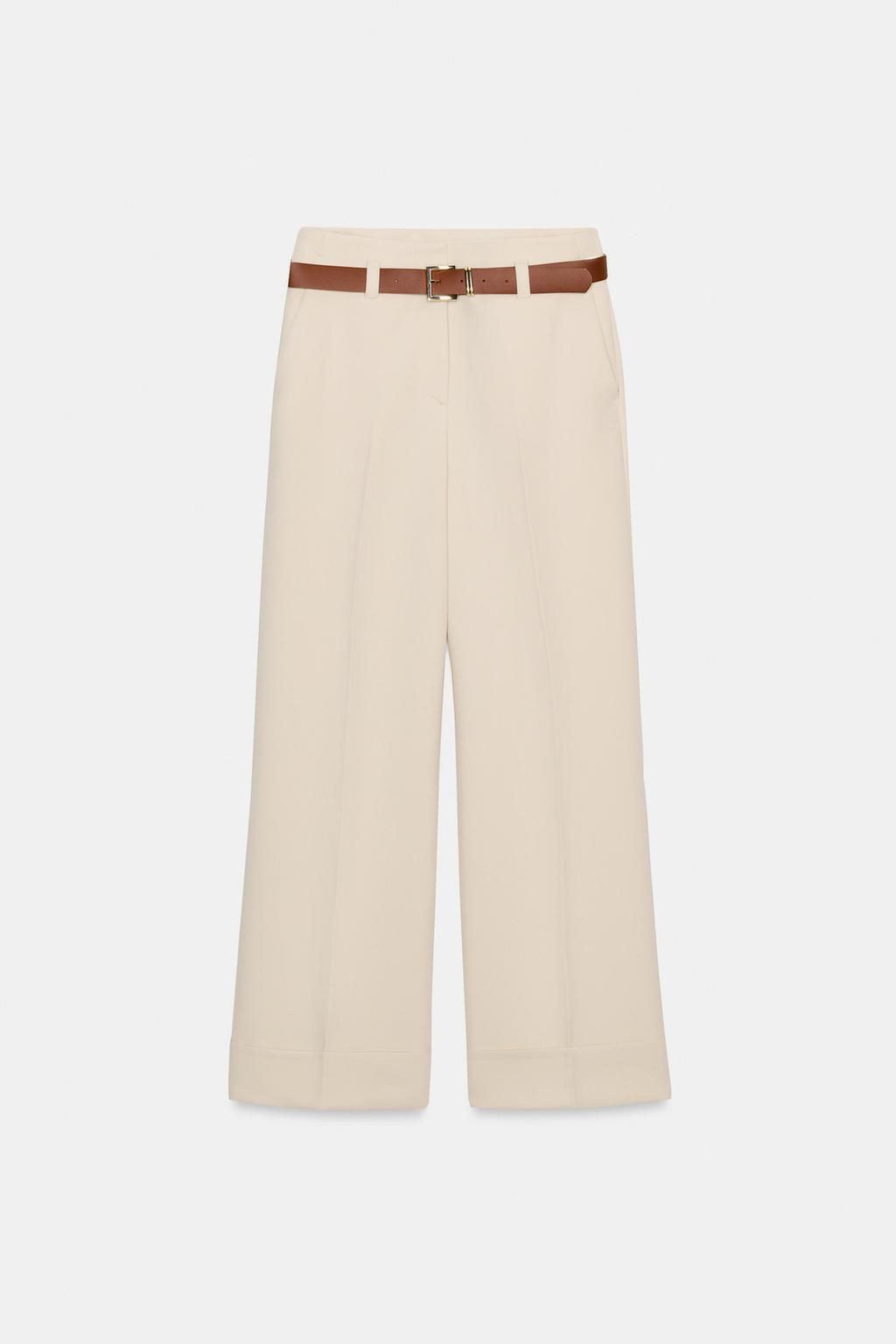 TROUSERS WITH TURN-UP CUFFS AND BELT - Zara фото 15