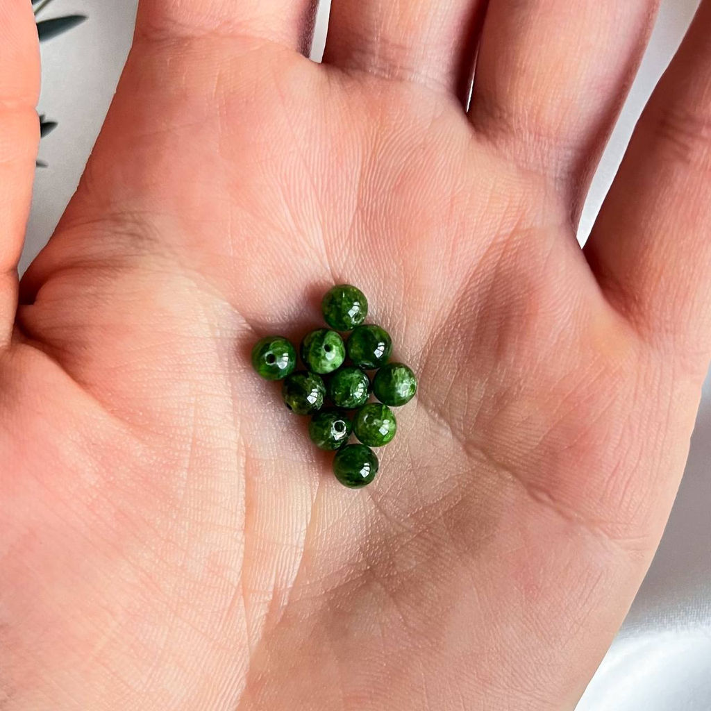 Бусины для украшений из Хромдиопсида (10 шт)