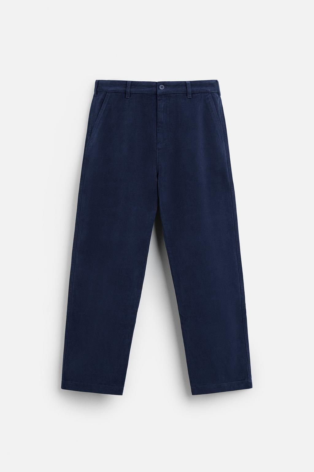 REGULAR FIT LYOCELL/COTTON TROUSERS - Zara фото 6