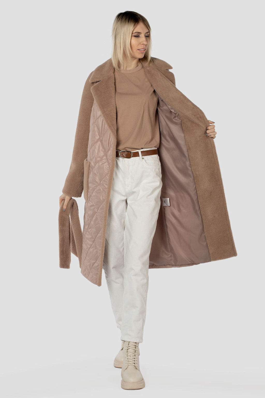 Пальто женское демисезонное (пояс) Утеплитель: Синтепон - El podio фото 3